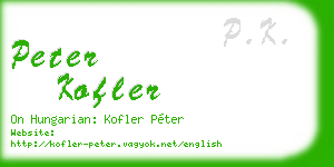 peter kofler business card